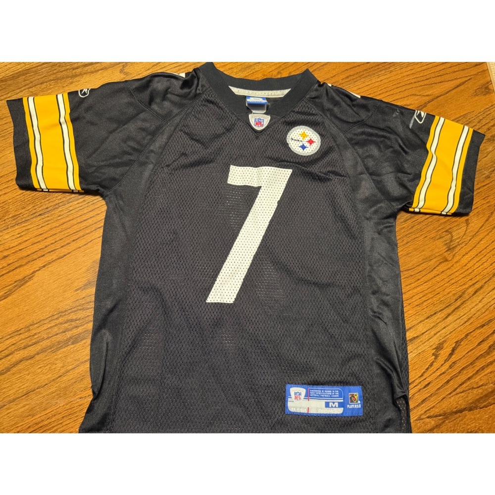 Reebok Pittsburgh Steelers Ben Roethlisberger 7 Jersey Kids Medium 10-12 Black